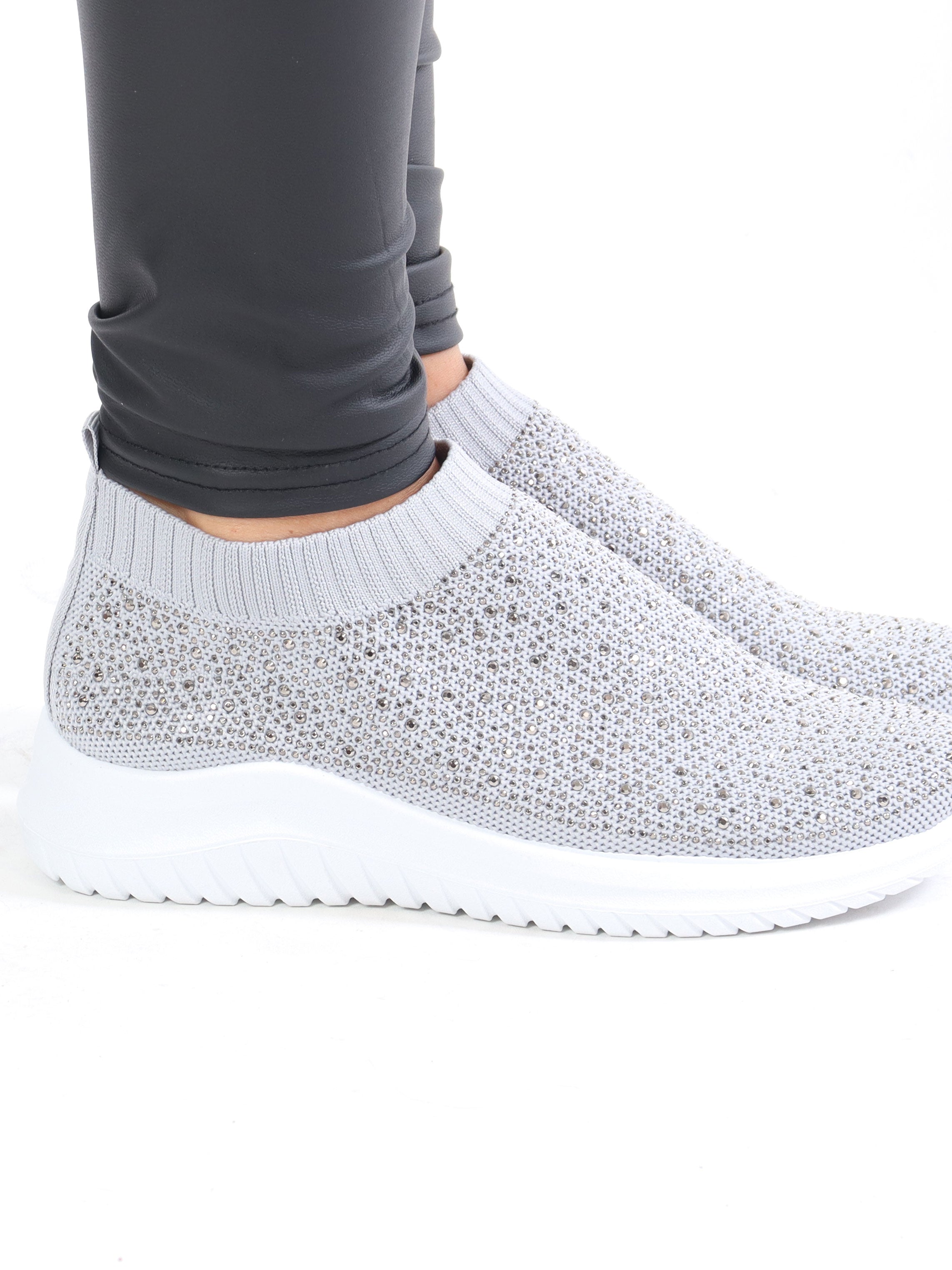 Cirkeline - Sock sneakers med imiterad läst - Black